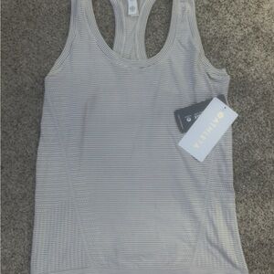 Athleta Striped Tank in Gray and White